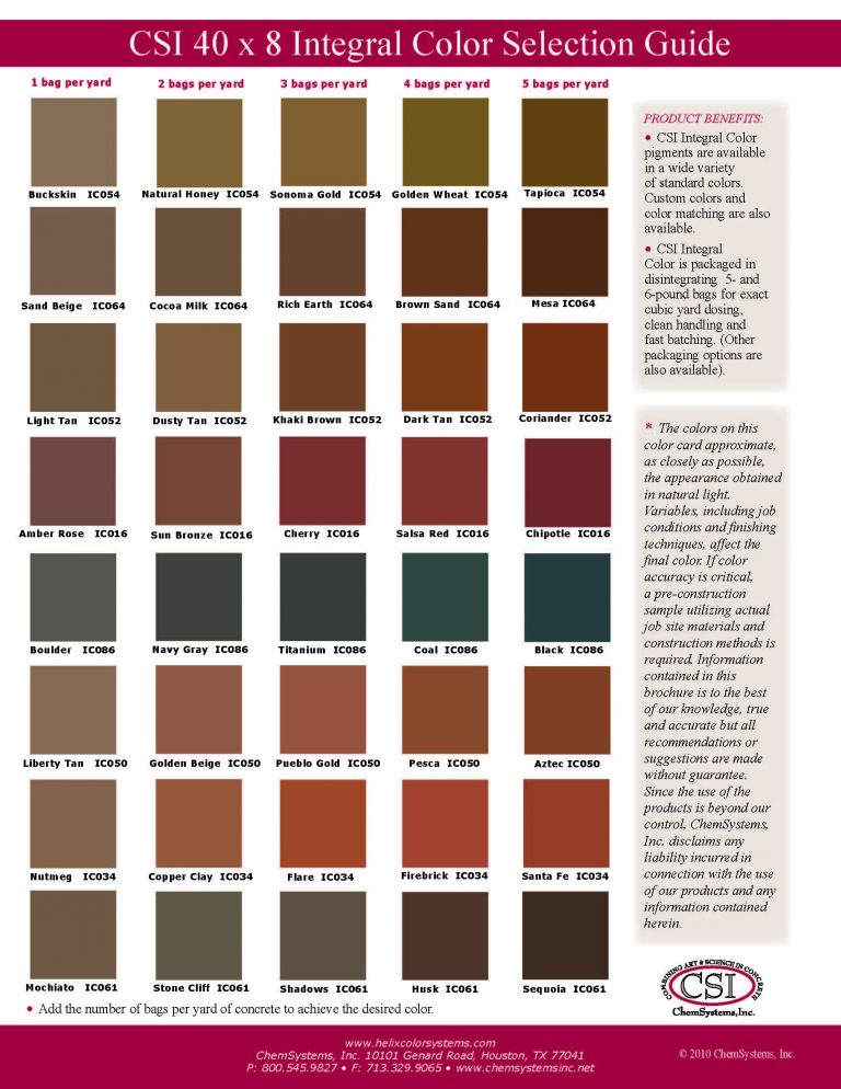 40 X 8 Color Chart Revised Page 2 – Chemsystems Inc